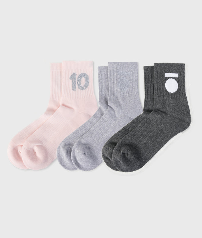 10days 3-pack socks marshmallow