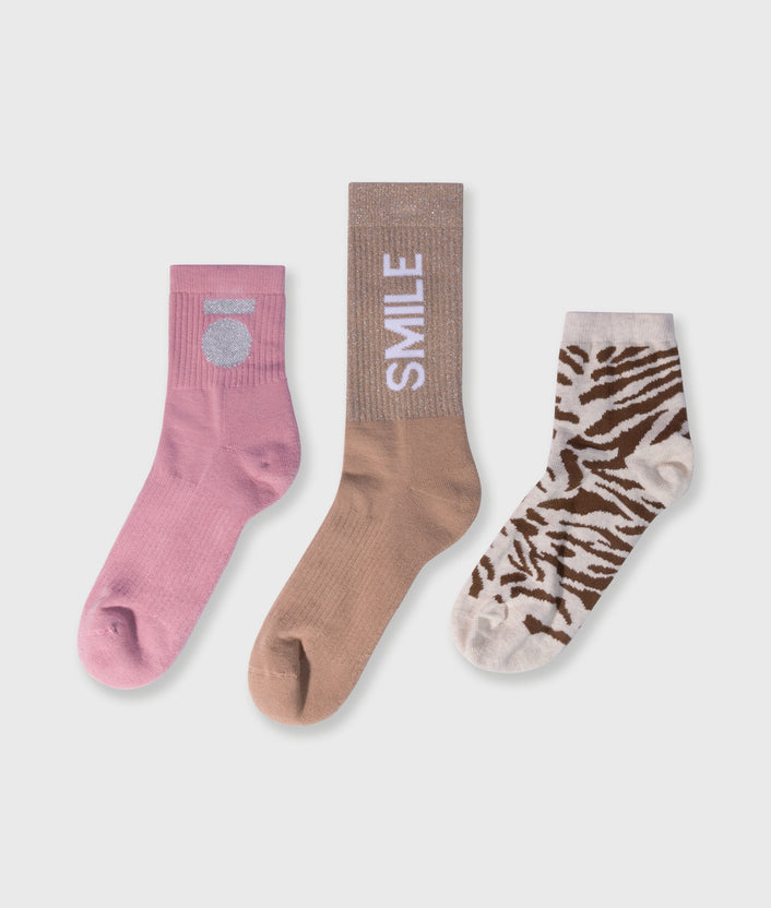 10days 3-pack socks raspberry
