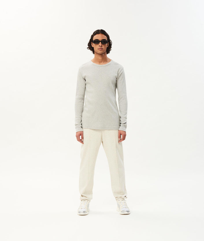 10days Alex rib jersey tee light grey melee