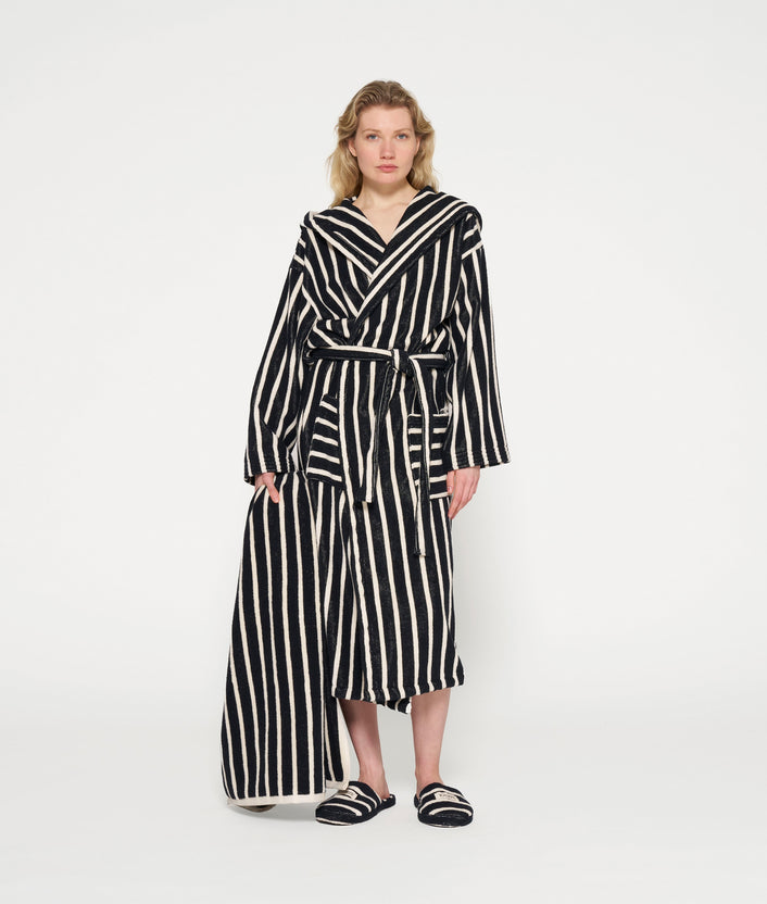 10days bathrobe stripes black/ecru