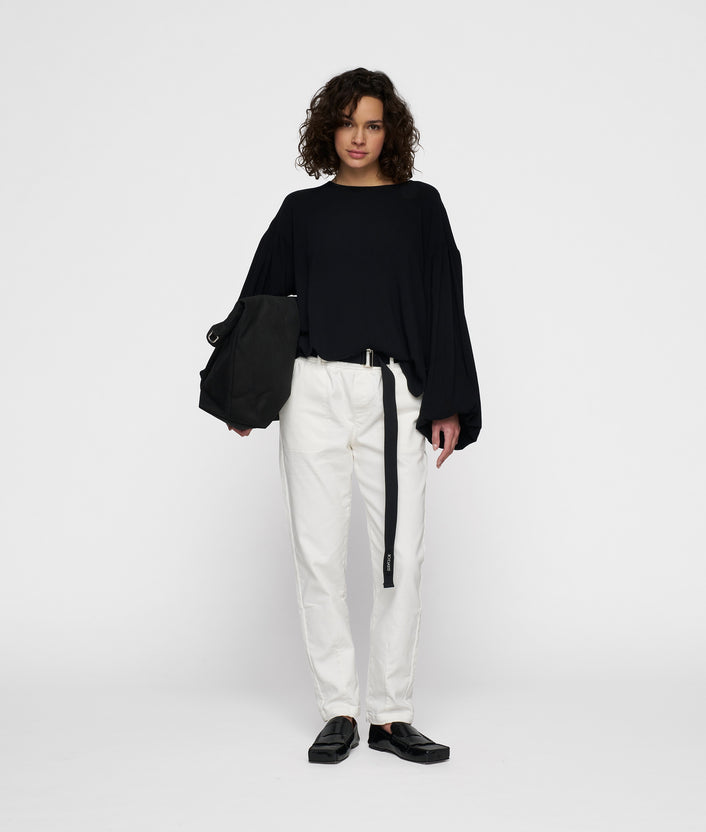 10days belted pants jog denim ecru