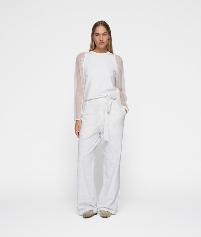 10days belted wide leg jogger white melee