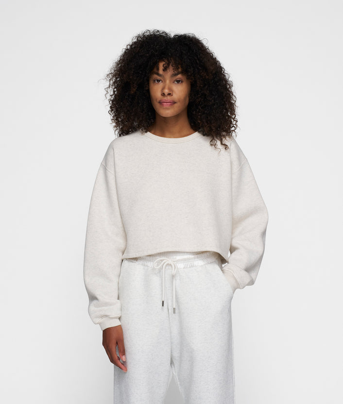 10days cropped statement sweater soft white melee
