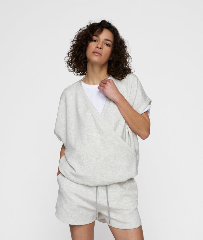 10days dance top white grey melee