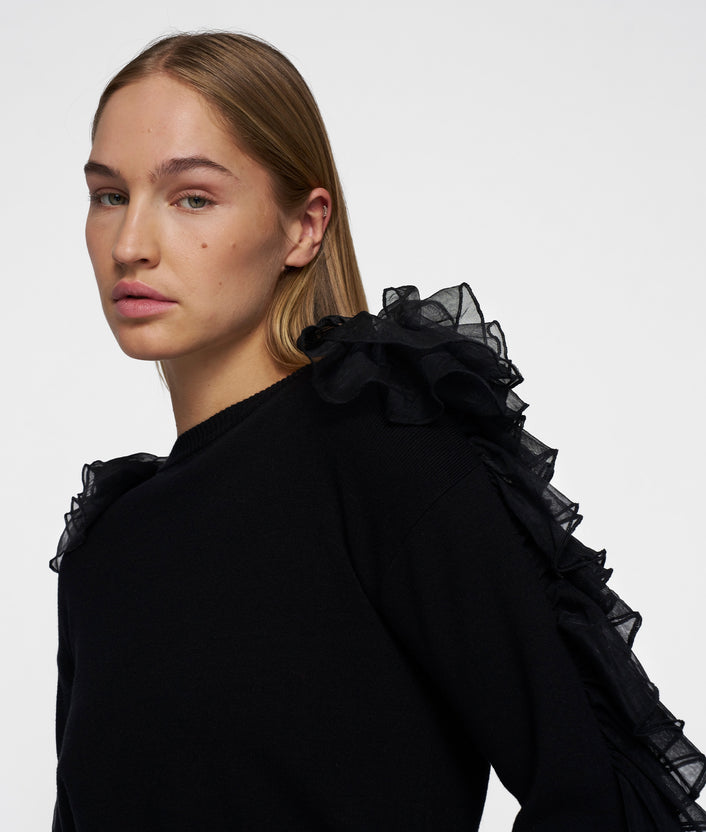 10days dramatic knit sweater black