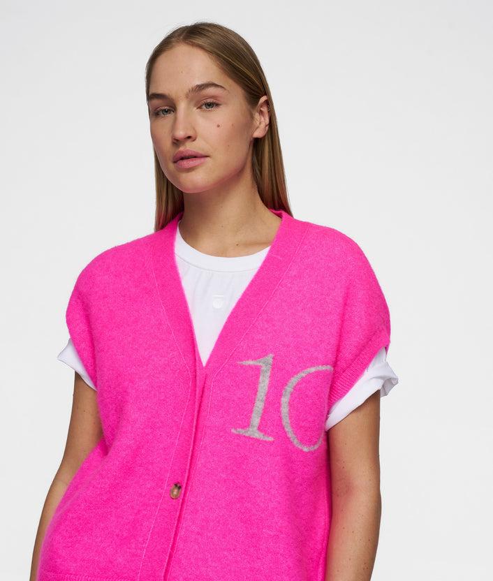 10days knit gilet neon pink