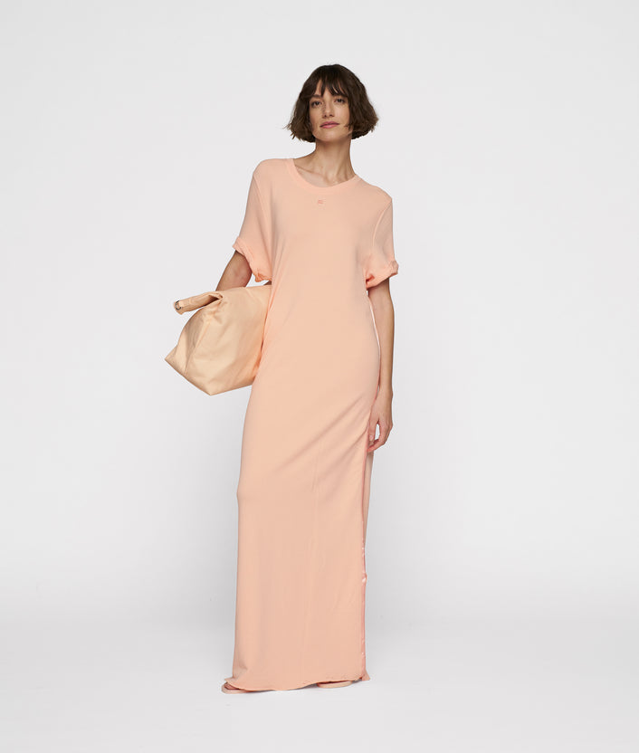 10days long beach dress peach