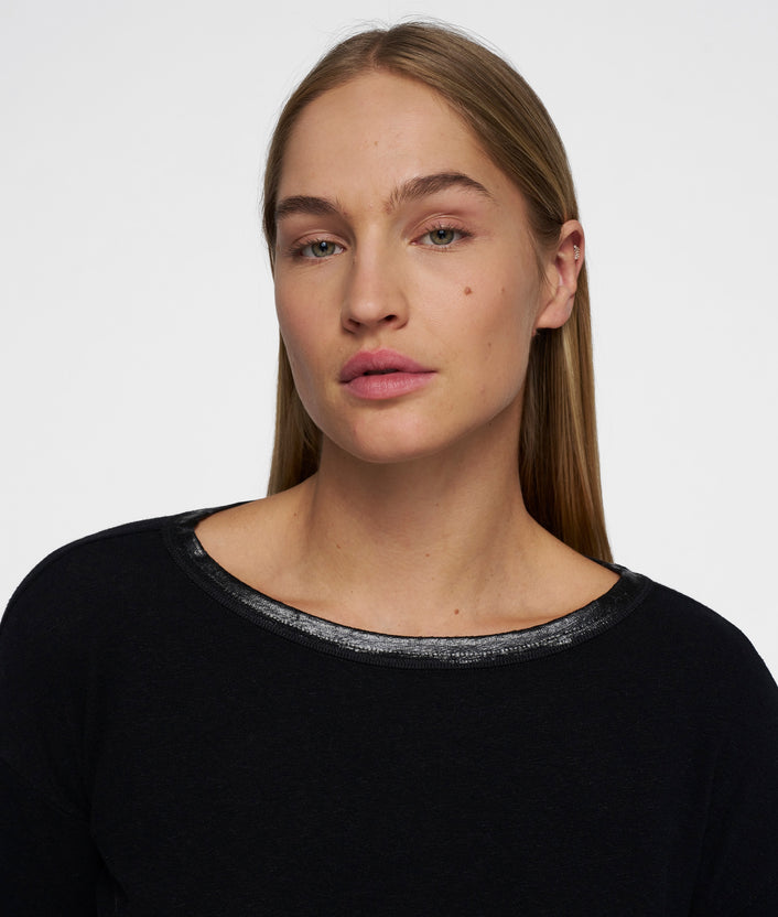 10days long sleeve tee linen black