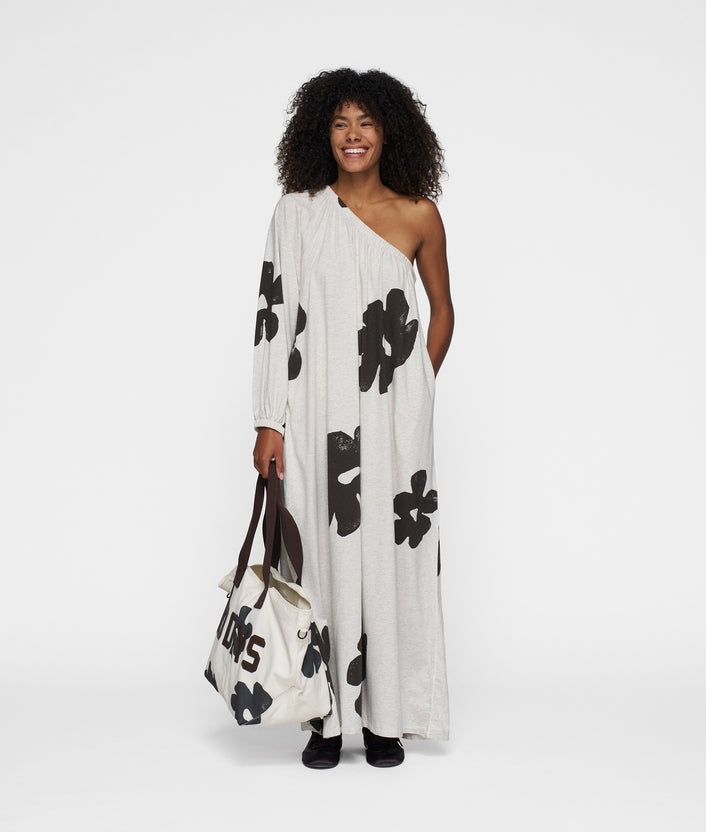 10days one shoulder dress flower soft white melee