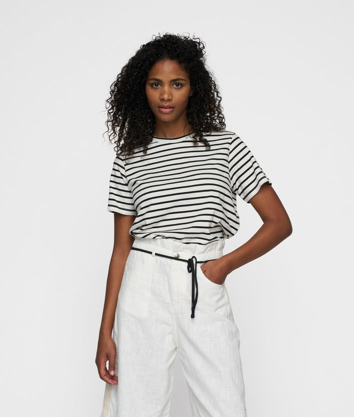 10days petite tee stripes ecru/black