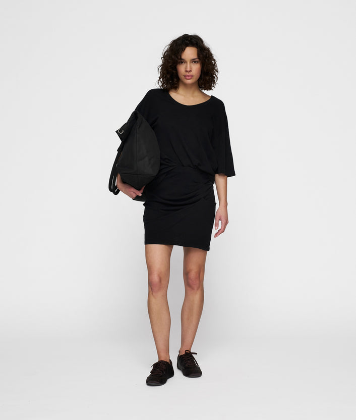 10days pleated skirt linen black