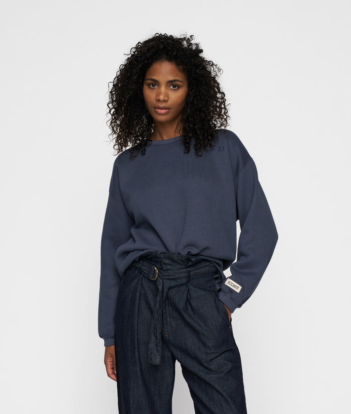 10days raw edge statement sweater yale blue