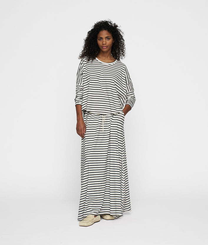10days skirt stripes ecru/black