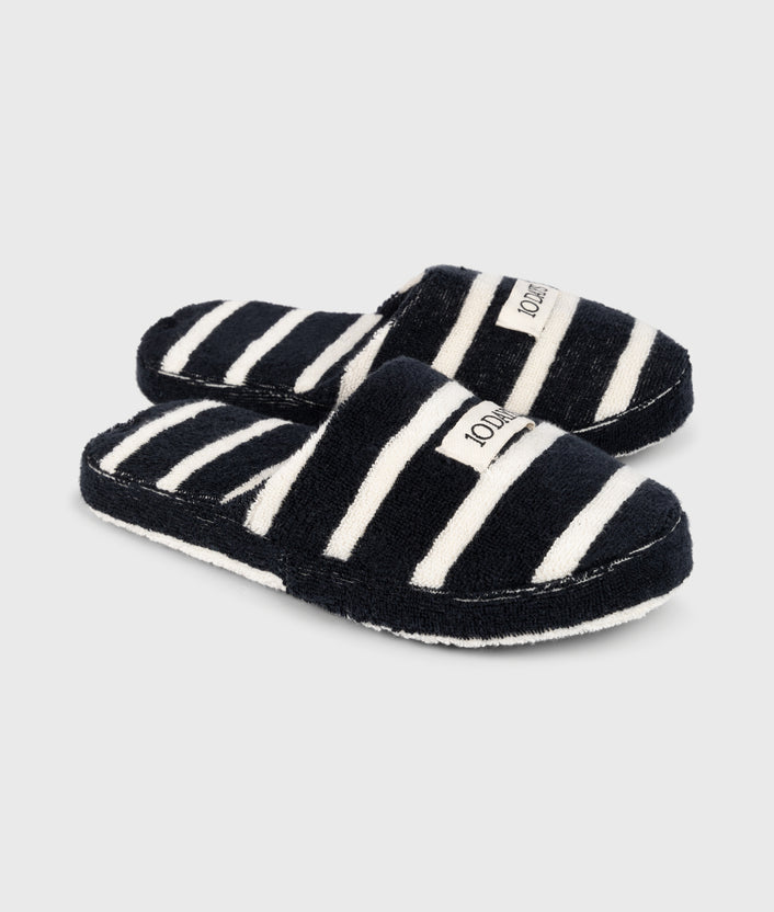 10days slippers stripes black/ecru