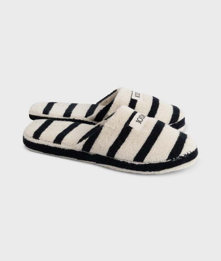 10days slippers stripes ecru/black