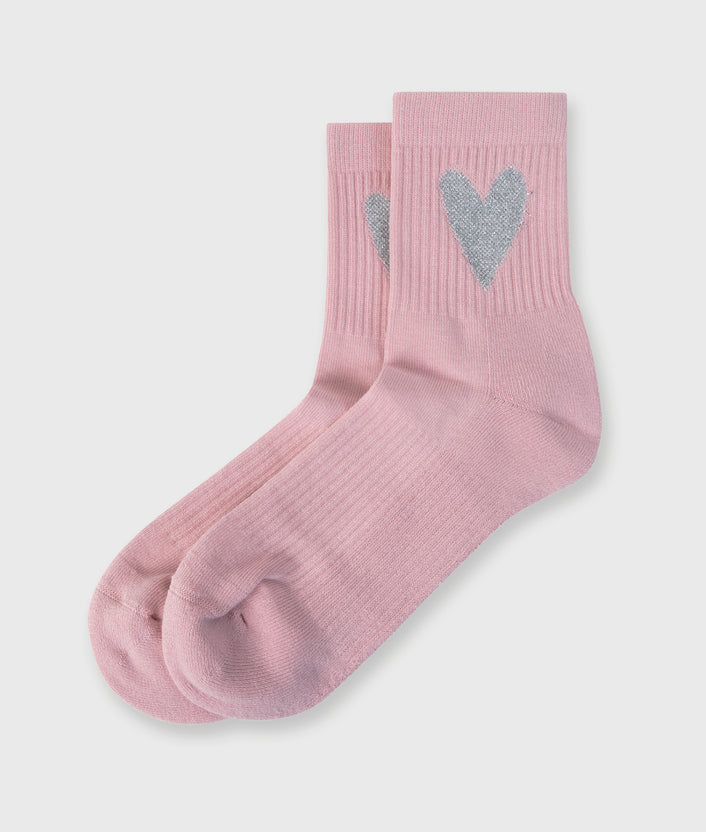 10days socks heart bright raspberry