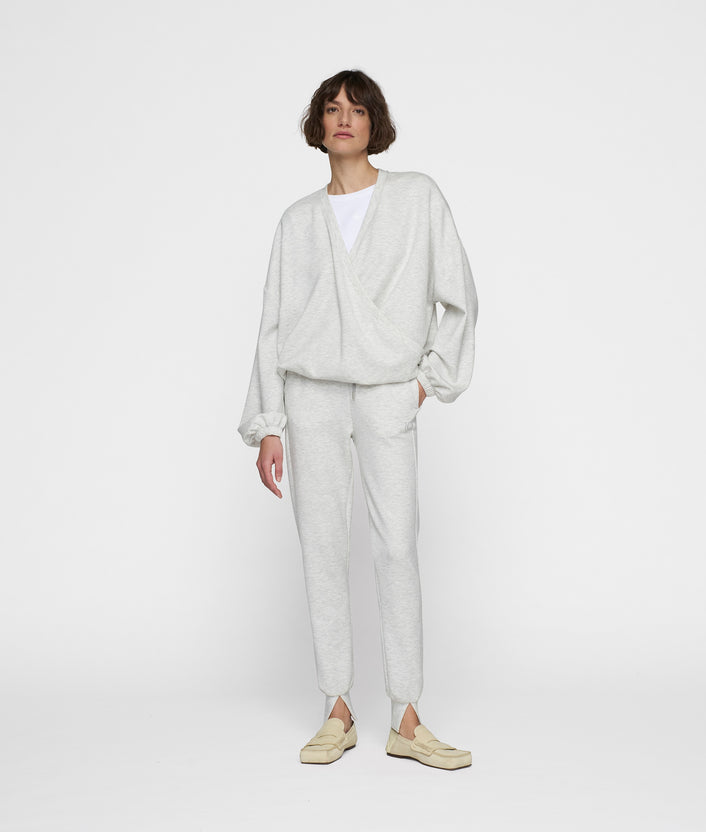 10days soft scuba cuff jogger white grey melee