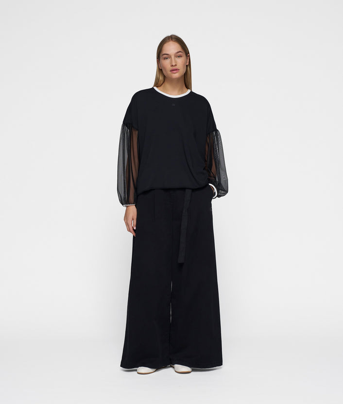 10days soft sweater tulle sleeves black