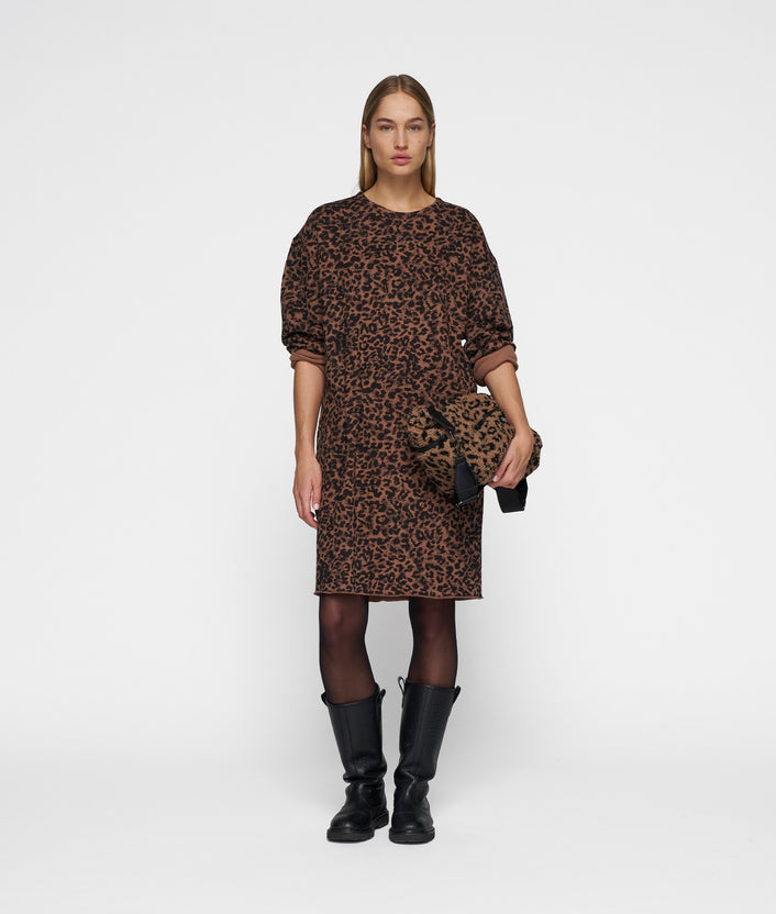 10days statement dress leopard dark fudge