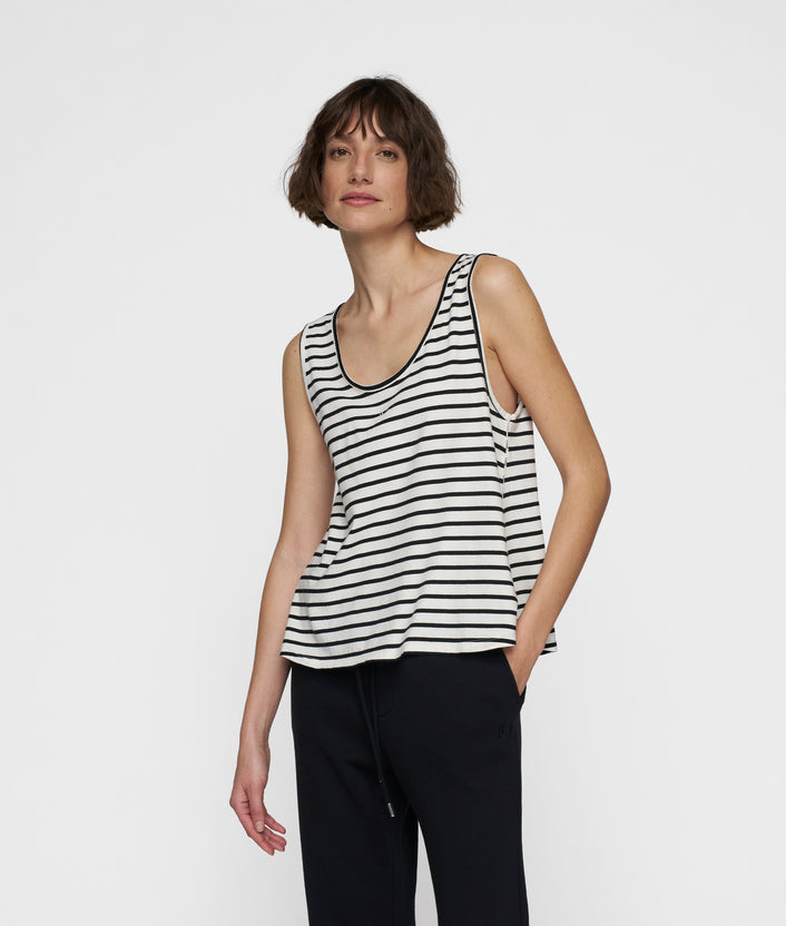 10days tank top stripes ecru/black