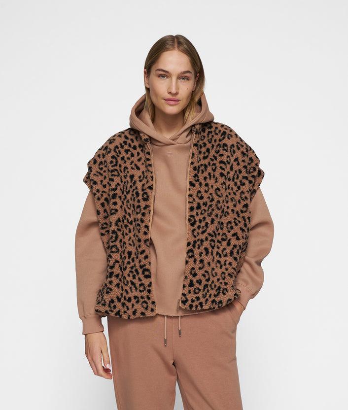 10days teddy gilet leopard dark fudge