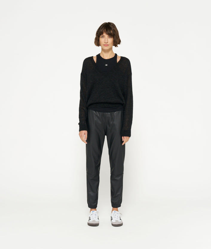 10days THE LEATHERLOOK CROPPED JOGGER black