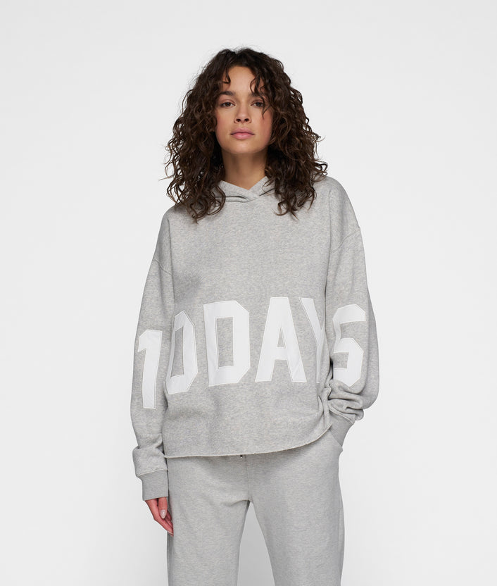 10days THE STATEMENT LOGO HOODIE light grey melee