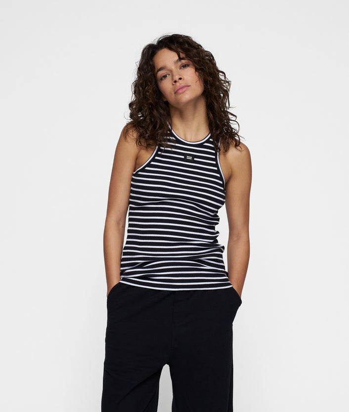 10days THE TANK TOP STRIPES black/white
