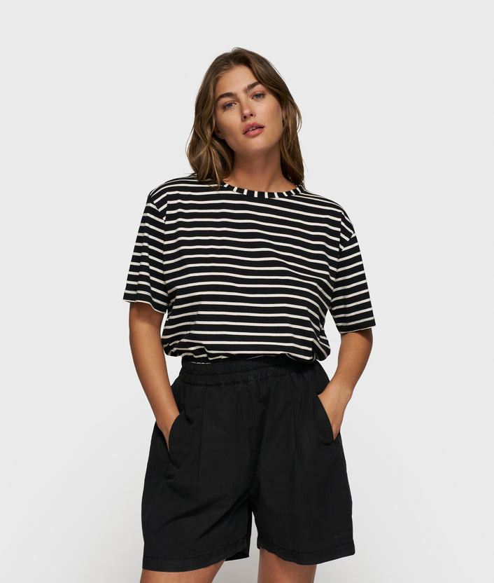 10days THE TEE STRIPES black/white