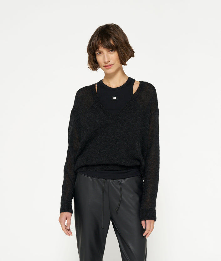 10days THE V-NECK KNIT SWEATER black