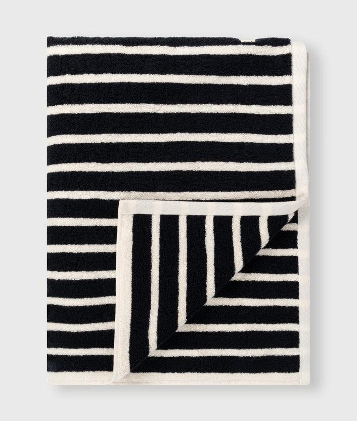 10days towel stripes black/ecru