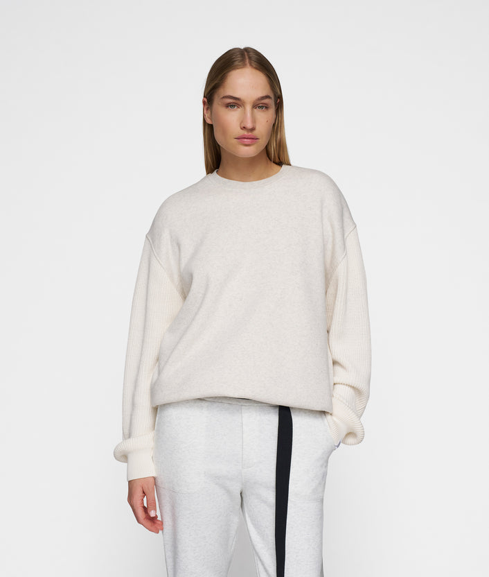 10days statement sweater knit sleeves soft white melee