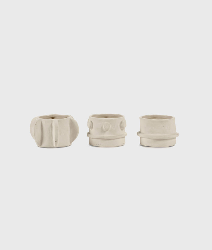 10days Tealight holder 03 set 3 Molly 5CM soft beige