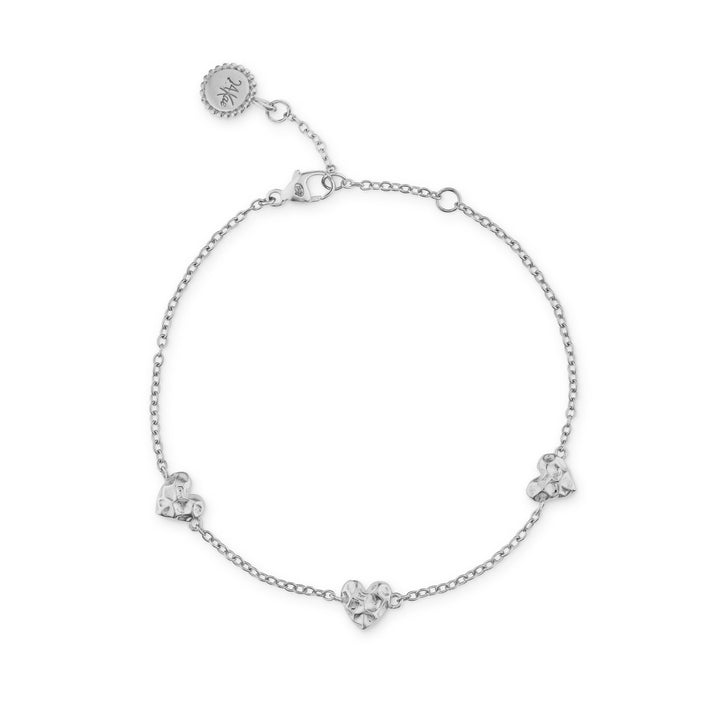 24kae Armband met gestructureerde harten - 22473S