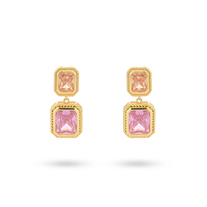 24kae Bold earring with colored stones - 434009B