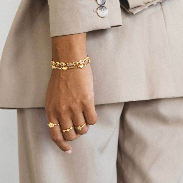 24kae Braelet Met Schelpvormige Harten - 22463S