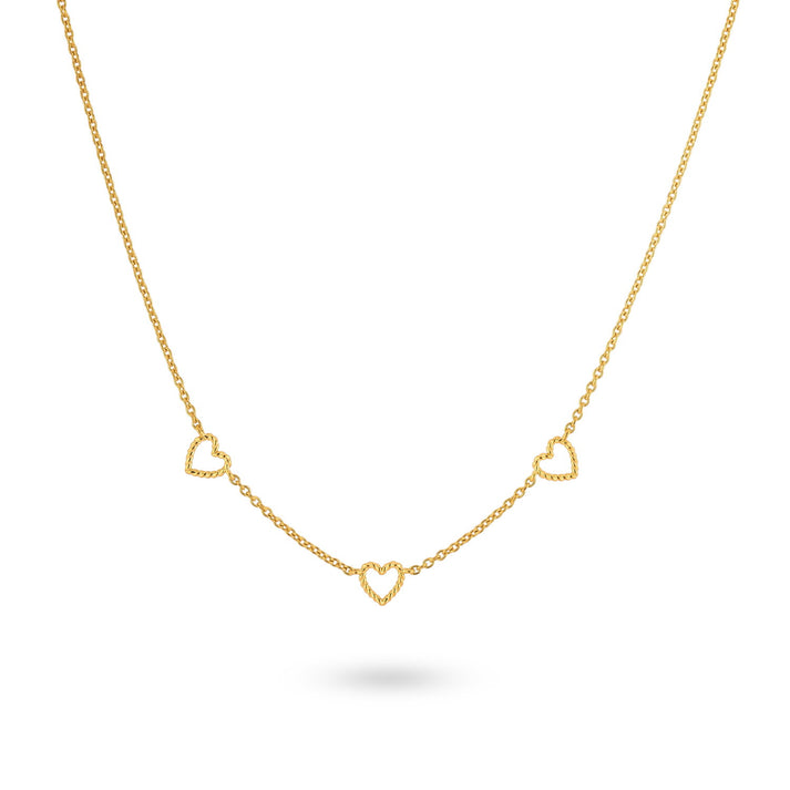 24kae Halsketting met gedraaide hartjes - 32467Y