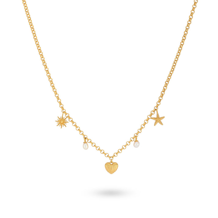 24kae Halsketting met hangers en parels - 32474Y