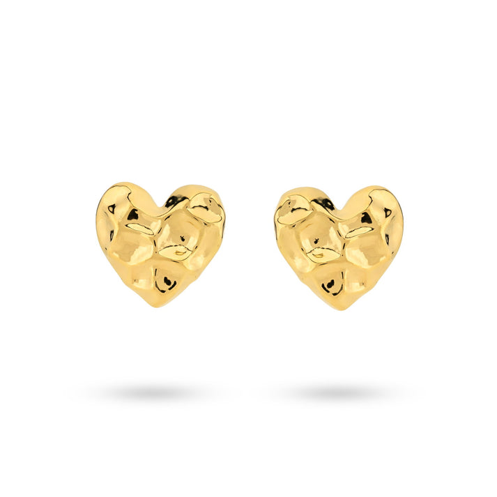 24kae Hartvormige oorbel met structuur - 424111Y