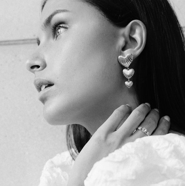 24kae Hartvormige Statement Oorbellen - 42493S