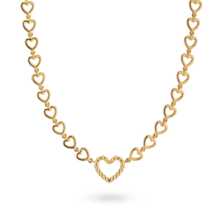 24kae Ketting met hartvormige schakels - 32445Y