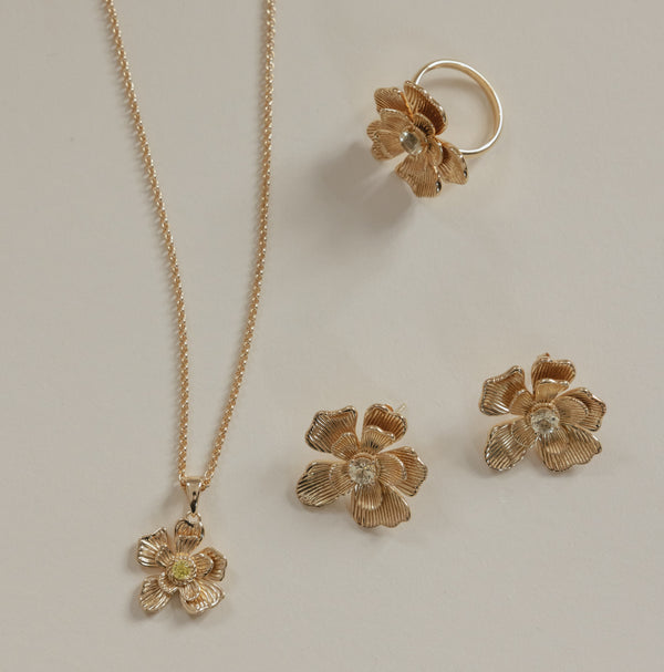 24kae Ketting Met Statement Bloem - 32485Y