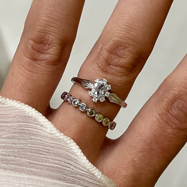 24kae Ring Met Gekleurde Stenen - 124157S