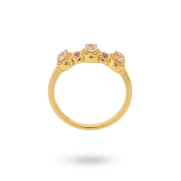 24kae Ring Met Roze Stenen - 124144Y