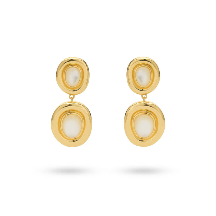 24kae Statement oorbel met parelmoer - 424120Y