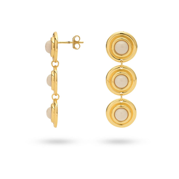 24kae Statement Oorbel Met Roze Steentjes - 424126Y