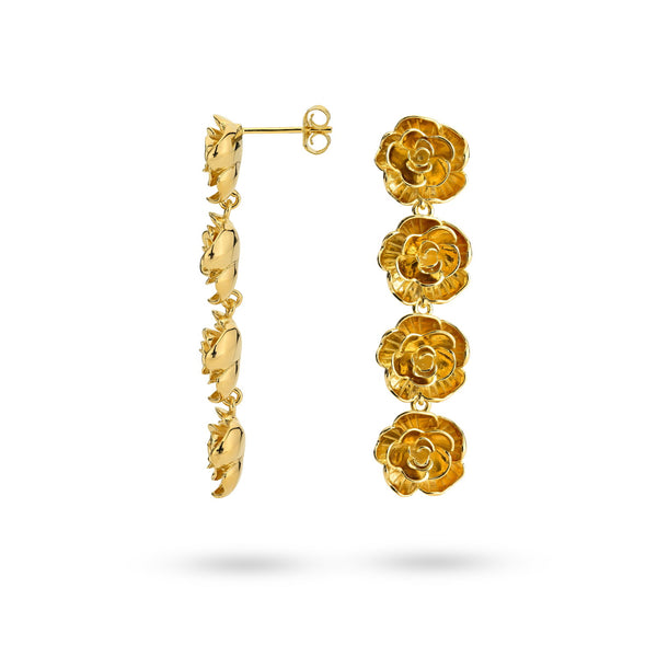 24kae Statement Oorbel Met Rozen - 424108Y