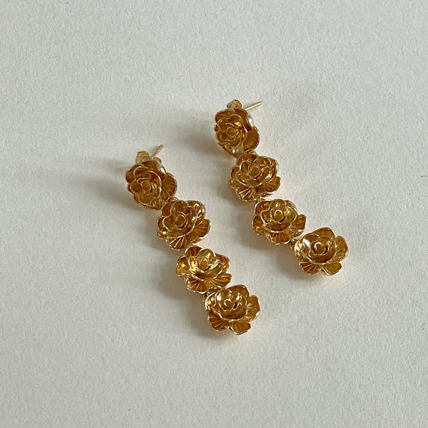 24kae Statement Oorbel Met Rozen - 424108Y