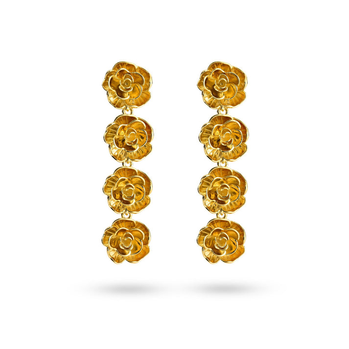 24kae Statement oorbel met rozen - 424108Y