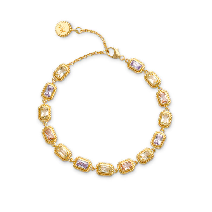 24kae Armband in vintage look met pastelkleurige stenen - 22465Y